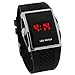Luxury Digital Mens Red LED Light Sport Wrist Watch Gift Style - Black