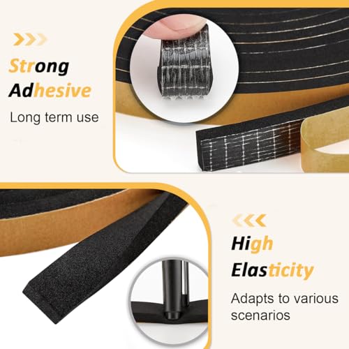 Image of HASTHIP 16.4ft Door Seal Strip Door Bottom Sealing Strips EVA Foam Door Sweep Door Seal Gap Seals Self Adhesive Door Strips Door Seal Weather Proof Noise Reduction Door Seal for Door, Window, Gaps