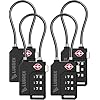 LUGGEX TSA Locks for Luggage, Suitcase Locks TSA Approved, Luggage Locks, Ease of Use & Durable(Black,4 Pack)