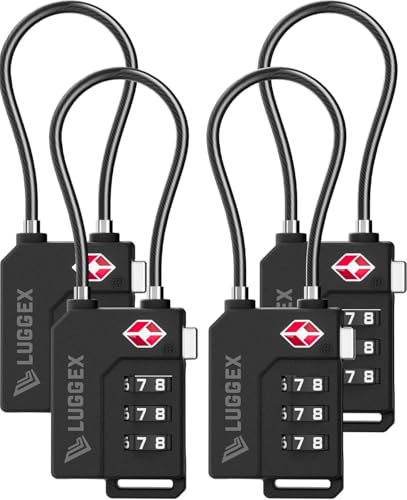 LUGGEX TSA Luggage Locks (4 Pack)