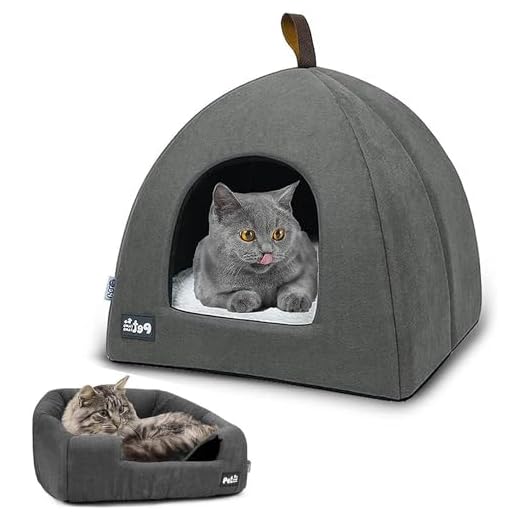 Camas para Gatos, Nido de Gato, Casa para Gatos Interior con Cojín Interior Extraíble y Lavable, Fondo Antideslizante, Cama Cueva para Mascotas, para Hámster, Conejo, Perrito, Gato