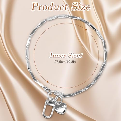 AULEEP Phone Chain Wristlet,Metal Hand Wrist Strap Lanyard,Phone Charm with Clear Tether Tab,Anti Theft Cellphone Strap Silver Bracelet Strap for Traveling Hiking Shopping - image 3