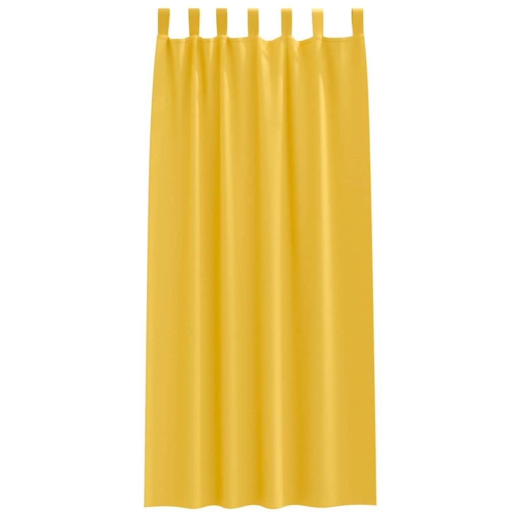 Tende oscuranti con occhielli, 2 pezzi, giallo senape, 260 x 140 cm, in poliestere, triplo tessuto, oscurante, termica, protezione dal calore, isolamento acustico, versatili, per soggiorno