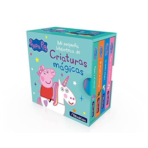 Mi pequeña biblioteca de criaturas mágicas. Sirenas, unicornios, narvales y dragones (Peppa Pig): Peppa y los unicornios - La sirena mágica - El dragón de George - Peppa y el narval