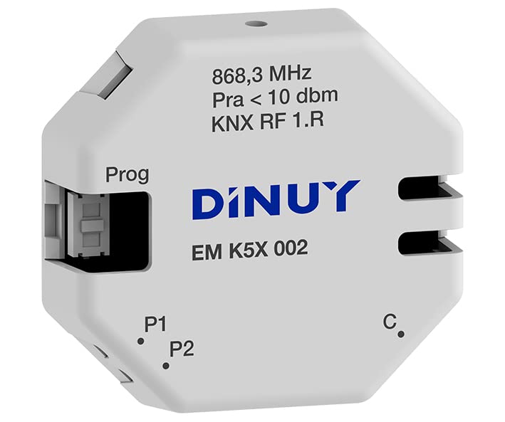 Interfaz KNX-RF pulsador 2 canales DINUY mecanismo domótico RF