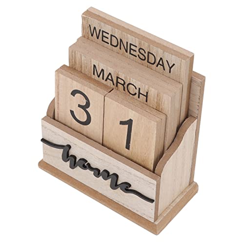 Calendario de escritorio permanente de madera para evitar comprar agendas 2