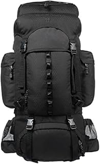 Amazon Basics - Wanderrucksack mit Innengestell und Regenschutz, 55 L, Schwarz
