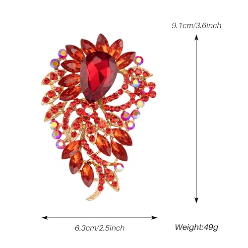 Image of SELOVO Big Large Flower Statement Brooches Pins Scarf Decoration Gold Tone