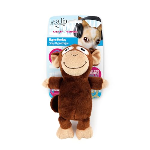 ALL FOR PAWS Ultrasonic Silent Squeaker Dog Toy Quiet Puppy Toy Comfort Plush Toy Dog Cuddle Toys Squeakerless Dog Toy with Cute Animal Designs Ideal for Home and Office