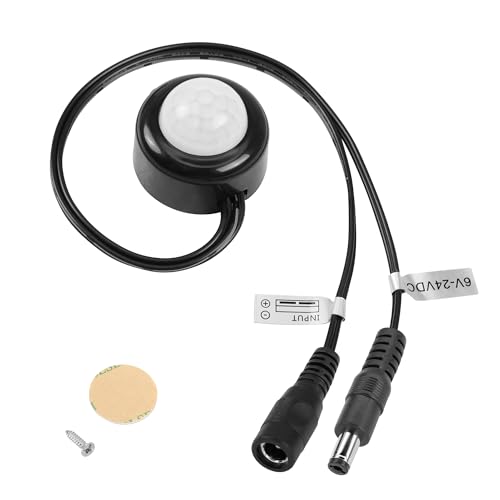 PNGKNYOCN Interruttore sensore di movimento PIR, DC 6V-24V 5A PIR sensore di movimento a infrarossi sensore del corpo umano, sensore di luce regolabile per striscia LED