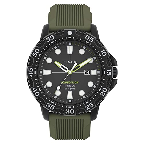 Timex Expedition Gallatin TW4B25400 - Reloj deportivo con esfera verde y correa de silicona verde, 44 mm