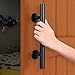 TSMST 30cm Poignee Porte Coulissante Poignee de Porte Noire Matériel Rustique de Porte de Aardin de Porte Coulissante de Poignée de Porte Enduite Pour Poudre Noire（double-face）