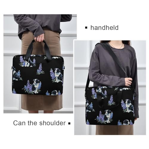Bolso portátil para laptop 15.6" azul con flores miniatura 2