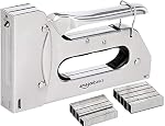 Amazon Basics Pistolet manuel avec 1000 Staples, pour tapisserie et menuiserie
