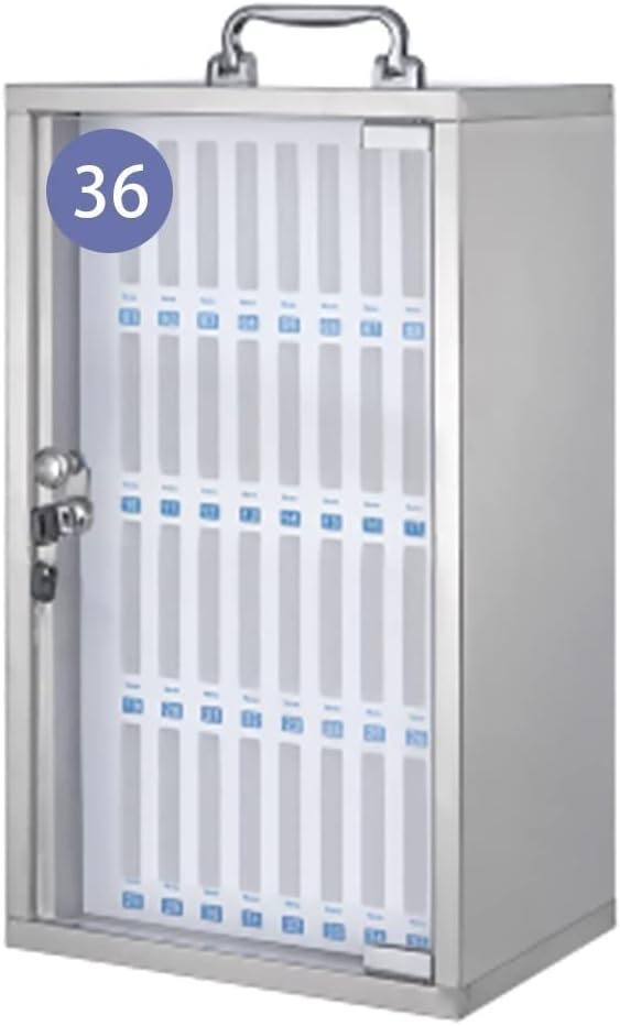 Cell Phone Locker Box for Classroom with Door Locks and Keys Clear Acrylic Jail Storage Cabinet，36-Cell Stainless Steel Mobile Phone Storage Locker - Durable Cell Phone Organizer Cabinet for