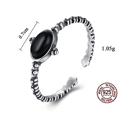 Bague ouverte réglable en obsidienne : oubliez les soucis de taille