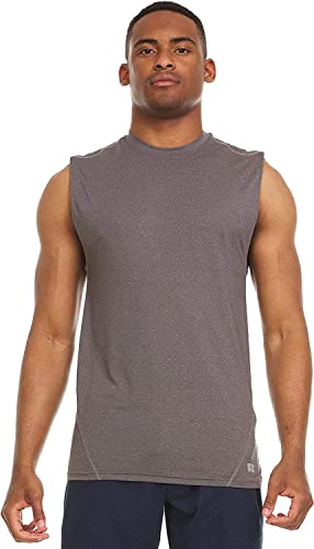 Russell Athletic Men's Fitted Muscle Performance T-Shirt, Black Heather, Medium #TOP3
