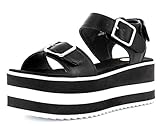 Buffalo EDMEE Buffalo Mainline Damen Sandalen,Plateausandalen,Da.-Sandalen,Plateau-Sandalette,Sommerschuh,bequem,dicke Sohle,Damen-Schuhe,Frauen
