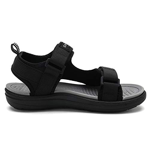 Kulebear Kids Boys Summer Sports Sandals Hiking Beach Outdoor Open Toe Sports Sandals For Kids Black/Grey 3 Little Kid thumb #1