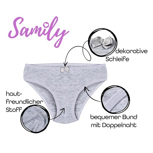 SAMILY Mädchen Unterhosen Unterhemd Set 10er Pack Unterwäsche Baumwolle 122 128