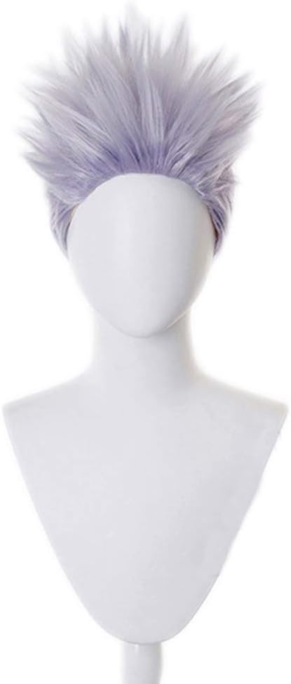 Shancon Anime Satoru Gojo Wig Styled Cosplay Spikier Light Purple Short Party Hair Halloween Props Accessory Men