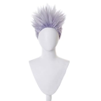 Anime Satoru Gojo Wig Styled Cosplay Spikier Light Purple Short Party Hair Halloween Props Accessory Men
