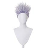 Shancon Anime Satoru Gojo Wig Styled Cosplay Spikier Light Purple Short Party Hair Halloween Props Accessory Men