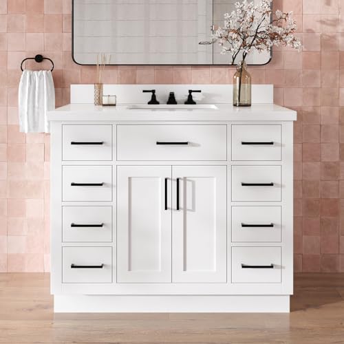 DKB Isabella white vanity with quartz countertop and undermount sink