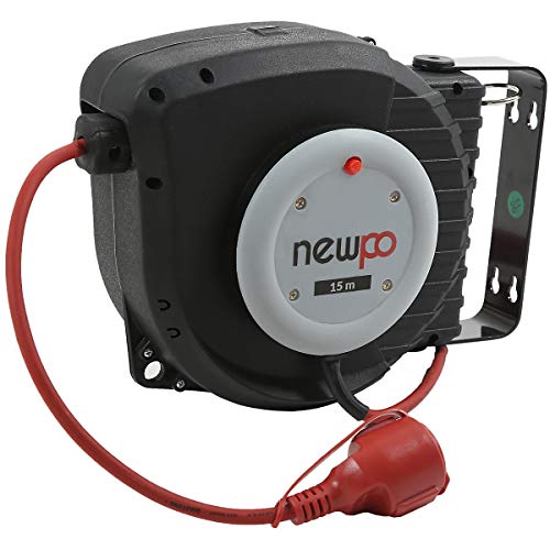 Preisvergleich Produktbild Kabelaufroller / Kabellänge 15 m / Kabeltrommel Kabelroller Aufroller Automatikaufroller / newpo