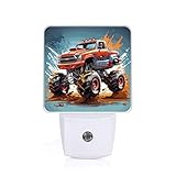 SLHFDKL Cartoon Monster Truck Night Light, Plug-into Wall Cool Vehicle Cars Nightlight Lamp with Dusk to Dawn Sensor, Led Lamp 0.5W Energy Efficient for Boys Girls Adults Home Decor