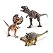 NKOK WowWorld Poseable Dinosaurs Playset Medium 3-Pack Set (Ankylosaurus, Dilophosaurus, Carnotaurus), Multi, (3264)