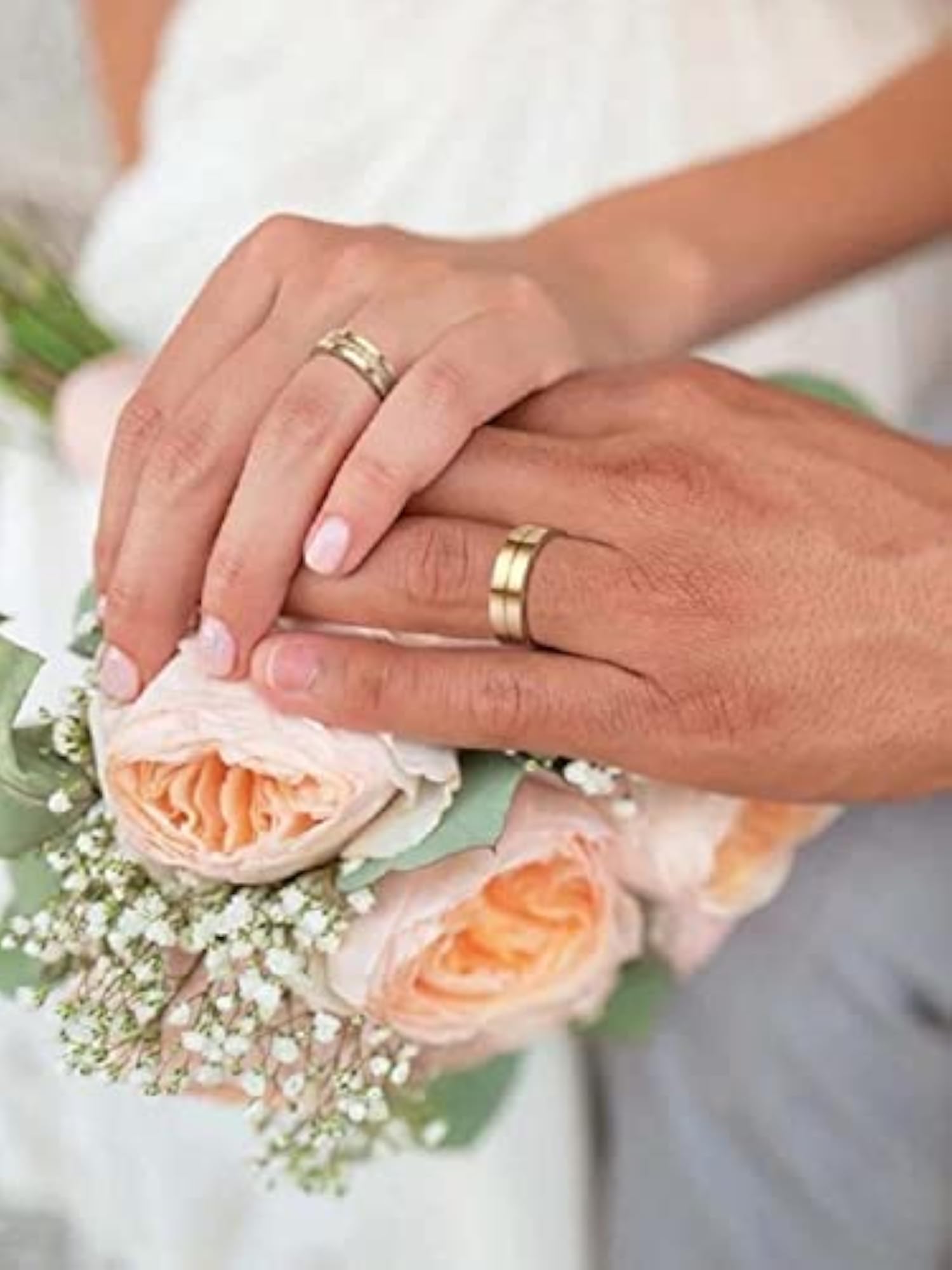 Gold-Plated Crystal Work Couple Ring, Unisex