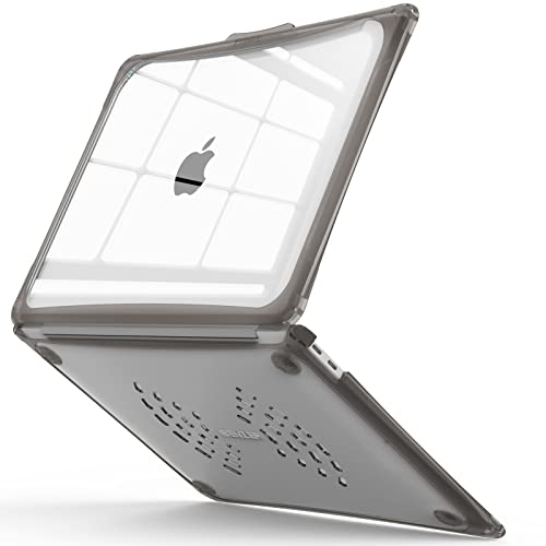 IBENZER Hexpact Compatible with MacBook Air 13 Inch Case 2022 2021 2020 M1 A2337 A2179 A1932, Heavy Duty Protective Case with Screen Lock for Mac Air 13 with Touch ID, Gray, AT13-GY