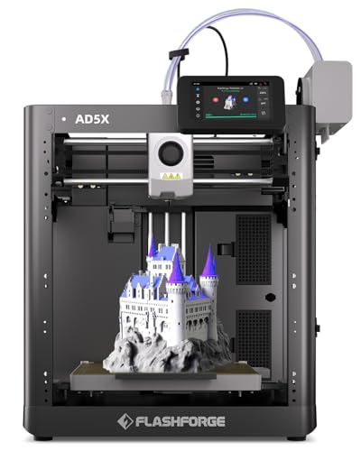 FLASHFORGE AD5X Multi-Color 3D Printer with IFS,Fully Auto Leveling FDM 3D Printer with Max 600mm/s High Speed Printing and Max 300°C Nozzle,Large Printing Size 220 * 220 * 220mm