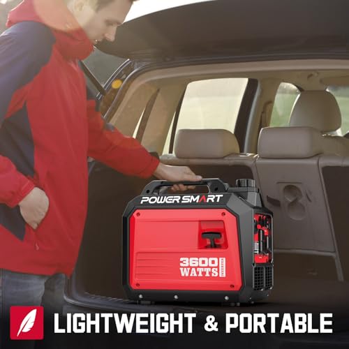 PowerSmart 3600 Watt Gas Powered Portable Inverter Generator, Super Quiet RV Ready 30A Outlet, Parallel Capable, Generators for Home Backup Emergency Use Camping, EPA Compliant - Image 3