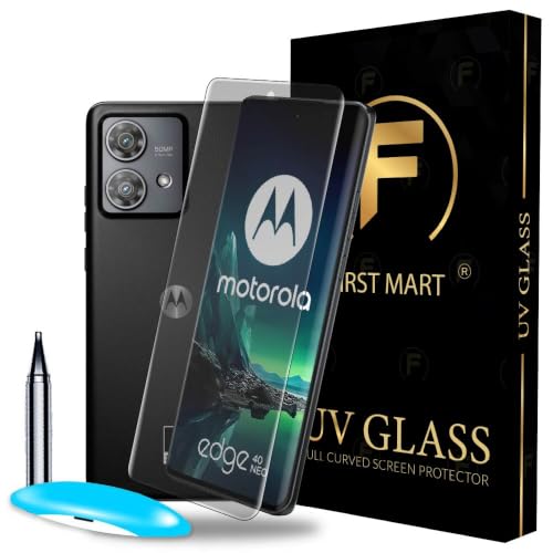 Image of FIRST MART Matte UV Tempered Glass for Motorola Edge 40 & Motorola Edge 40 Neo 5G | Anti-Glare Curved Screen Protector, 9H Scratch Resistant, Fingerprint Compatible, Case-Friendly | Pack of 1