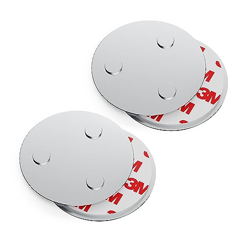 conecto, Magnet-Halterung, Starke Magnet-Befestigung, universell verwendbar, magnetisch und mit Bohrloch, geeignet für Rauch-Warn-Melder, 60mm, 2er Set