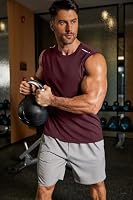 COOFANDY Wine Red Sleeveless T Shirt Men Quick Dry Muscle Tank Top Mesh Athletic Tanks for Men Summer Fitness Clothing XL — image 3