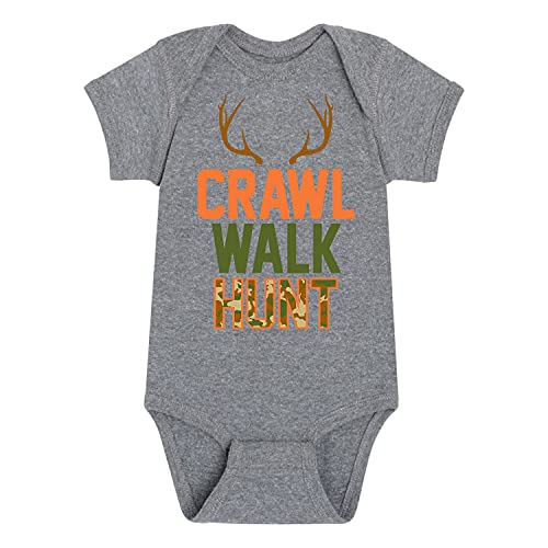 Instant Message - Crawl Walk Hunt - Infant Baby One Piece Athletic Heather