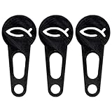 3X Einkaufswagenlöser zum abnehmen als Schlüsselanhänger; Einkaufswagenchip sofort abziehbar; 3 Stück im Set; Handmade 3D-Druck (One Size, Fisch, Schwarz)