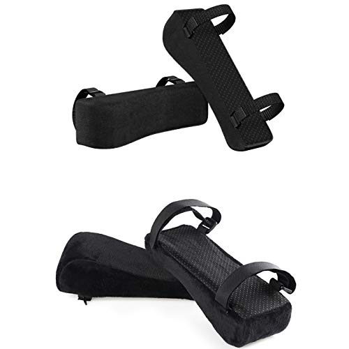 Chair Armrest Pads, Office Chair Armrest Pads with Ergonomic Memory Foam Comfortable Elbow Pillows for Office Chair Arm Support Forearm Pressure Relief Soft Cushion Anti-Slip Bottom (Black) - Thumbnail 3