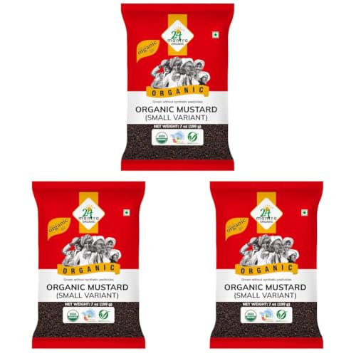 Image of 24 Mantra Organic Mustard Seeds Small /Sarson k beenj /Ava Ginjalu - 100gms | Pack of 3 | Chemical Free & Pesticides Free | Unadulterated | Rich Flavour | Minimally Processed