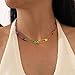 TIANBANGSHI statement Colorful Rainbow Punk Safety Pin Choker Necklace Unique Minimalist Paperclip Necklace for Women Hip Hop Party Fashion (necklace)