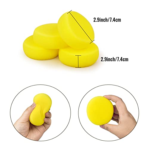 12 Pcs Yellow Round Painting Sponges Applicator Watercolor Synthetic Sponges Artist Sponges for Painting, Ceramics, Pottery, Watercolor, Household Use & More (3 Inch) - Image 3