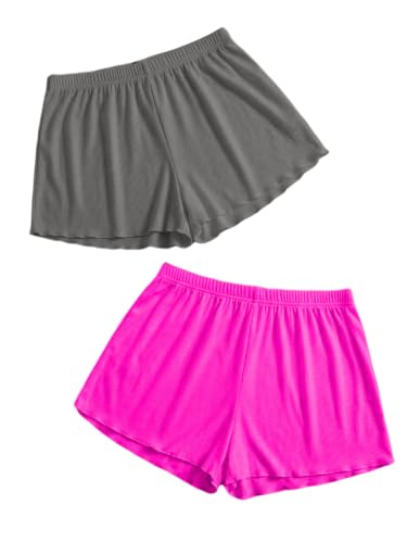 Image of Floerns Women's Plus Size Solid Pajama Shorts 2 Pack Soft Lounge Sleep Shorts