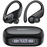 occiam Active Noise Cancelling Wireless Earbuds Bluetooth Headphones Ear Buds 96Hrs Playback Clear Call Waterproof Earphones with Ear Hook Microphones for Sport Running (Black Standard)