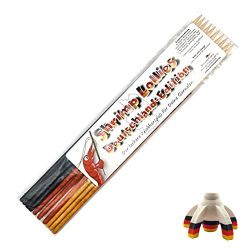 Shrimp-Lollies Deutschland Mix + Halter 2 (10 Stück) / Garnelen Lollies Futter Blütenpollen Sticks Futterstangen