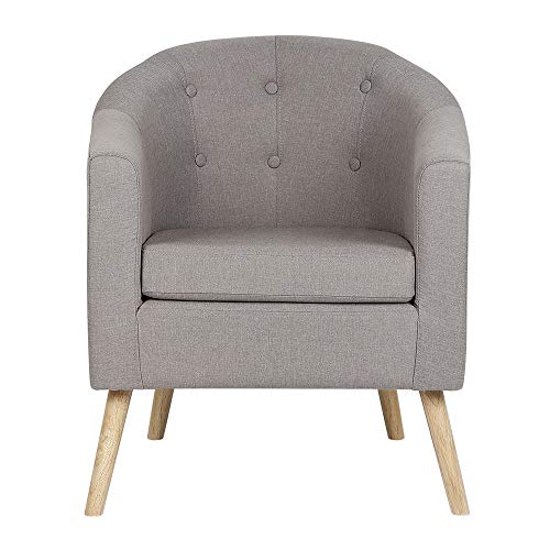 YIFAA Fauteuil à Finition capitonnée Chaises de Salle à Manger pour Salle de Séjour Bureau Salon (Gris Fumée)