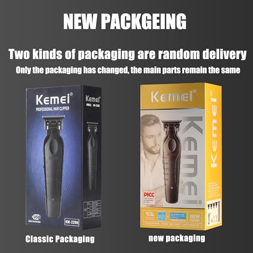 KEMEI 2299 Professional Hair/Beard Trimmer for Men Zero Gapped Hair Clippers for Barber with T Blade, Cordless Rechargeable - Image 6