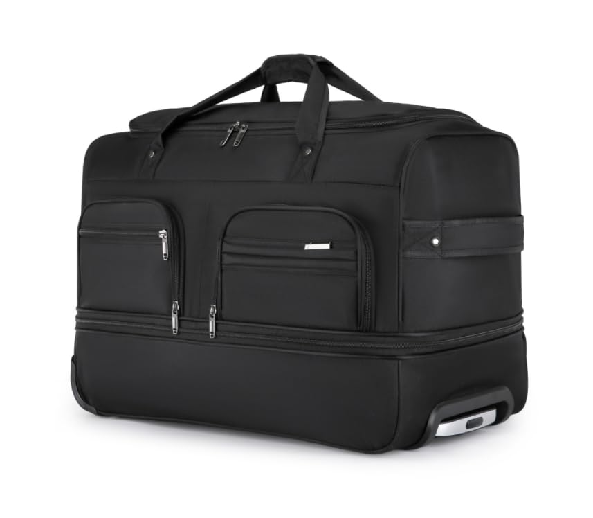 Rolling Travel Duffel Bag with Wheels | Backpack Straps | Water Repellent | Collapsible Space Saving Design